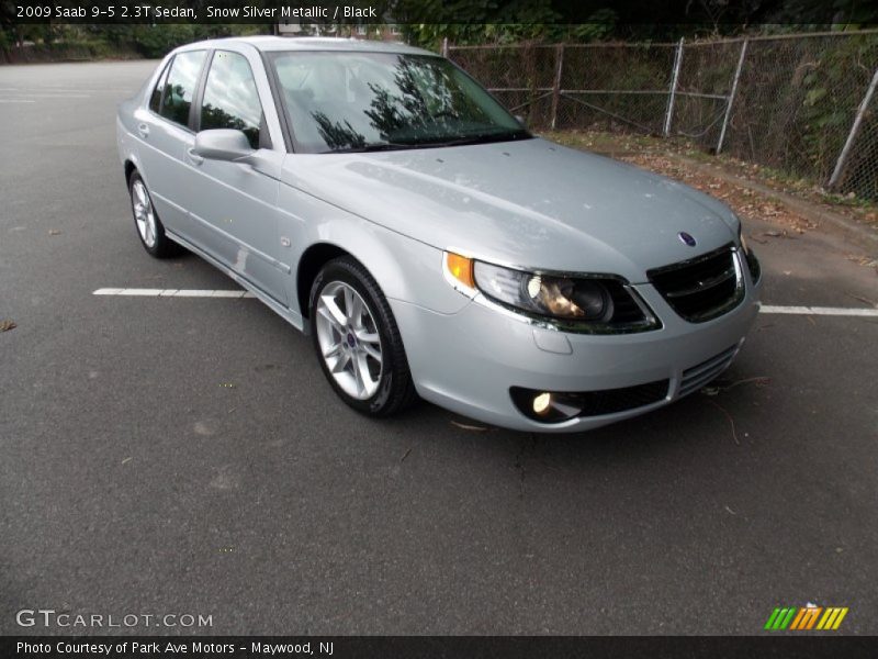 Snow Silver Metallic / Black 2009 Saab 9-5 2.3T Sedan