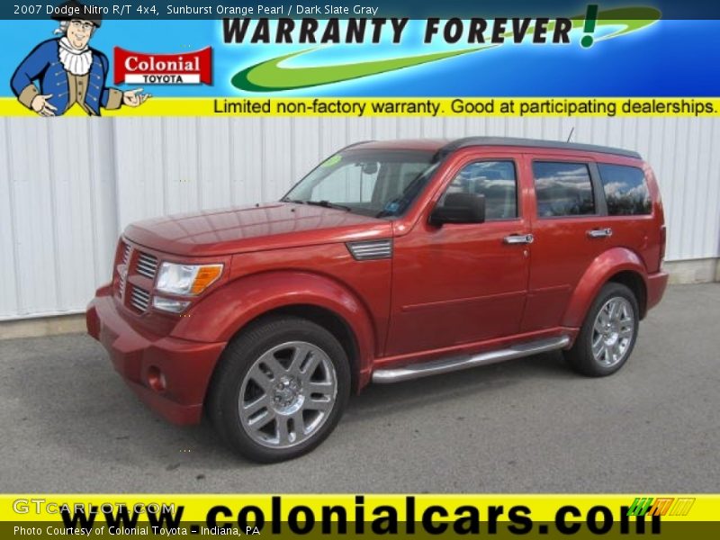 Sunburst Orange Pearl / Dark Slate Gray 2007 Dodge Nitro R/T 4x4