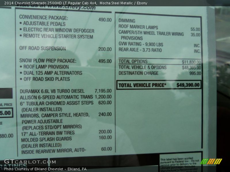 Mocha Steel Metallic / Ebony 2014 Chevrolet Silverado 2500HD LT Regular Cab 4x4