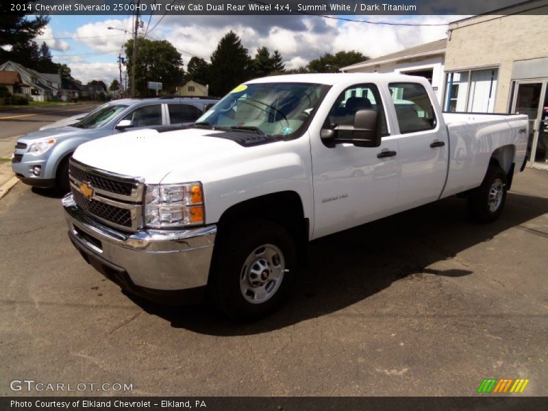 Summit White / Dark Titanium 2014 Chevrolet Silverado 2500HD WT Crew Cab Dual Rear Wheel 4x4