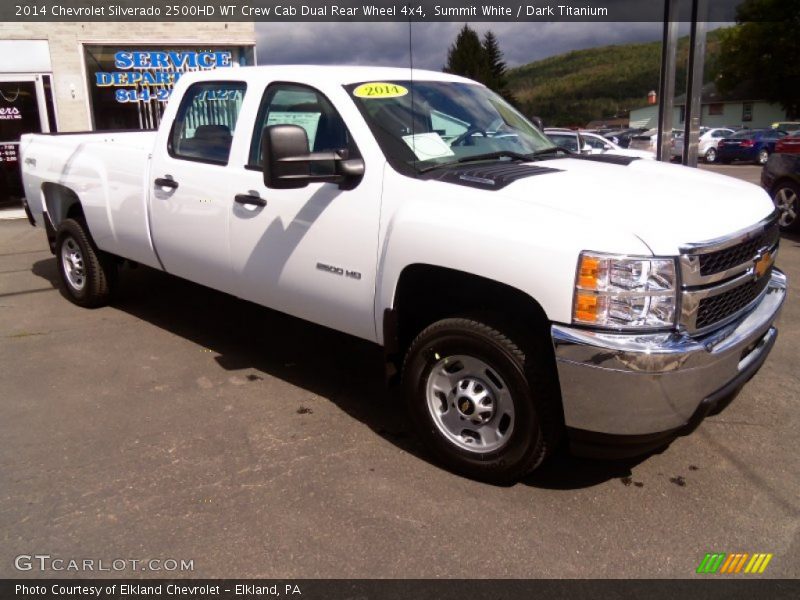 Summit White / Dark Titanium 2014 Chevrolet Silverado 2500HD WT Crew Cab Dual Rear Wheel 4x4