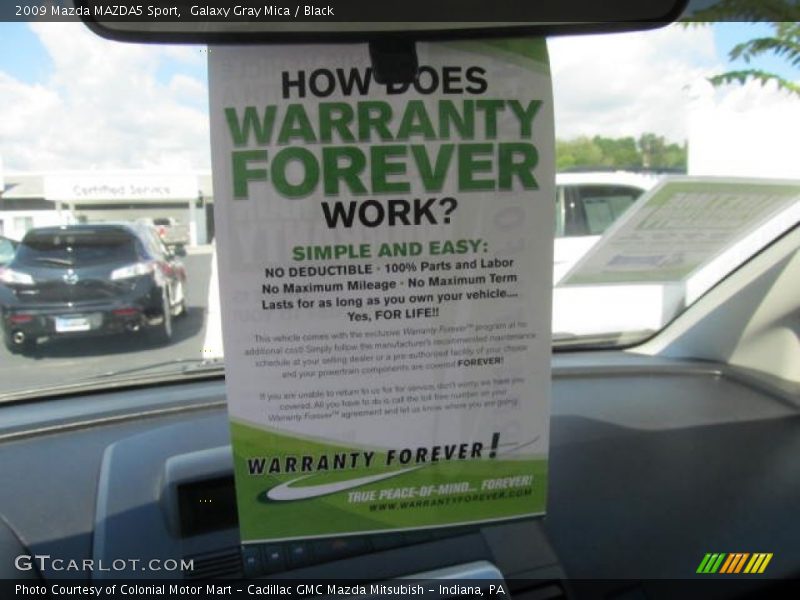 Galaxy Gray Mica / Black 2009 Mazda MAZDA5 Sport