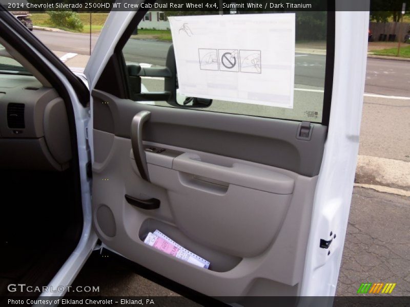 Summit White / Dark Titanium 2014 Chevrolet Silverado 2500HD WT Crew Cab Dual Rear Wheel 4x4