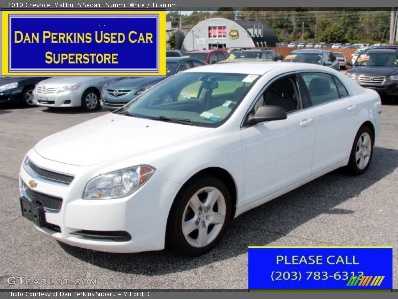 Summit White / Titanium 2010 Chevrolet Malibu LS Sedan