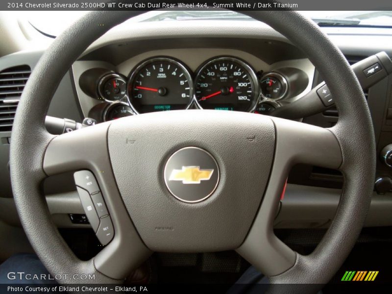 Summit White / Dark Titanium 2014 Chevrolet Silverado 2500HD WT Crew Cab Dual Rear Wheel 4x4