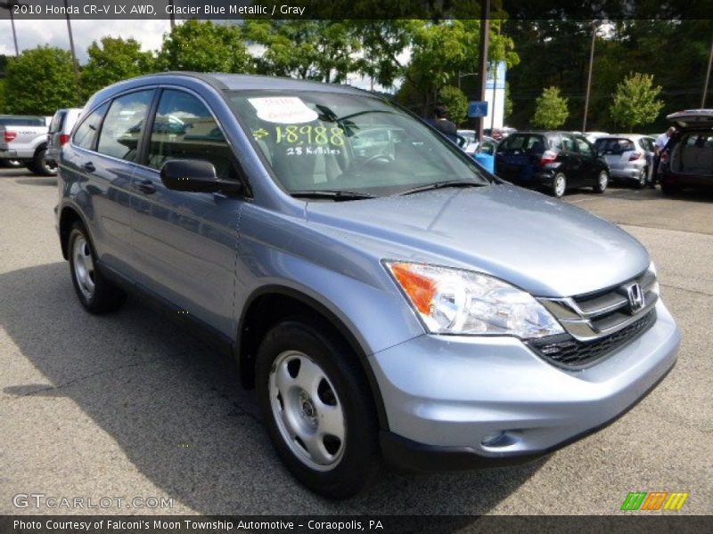 Glacier Blue Metallic / Gray 2010 Honda CR-V LX AWD