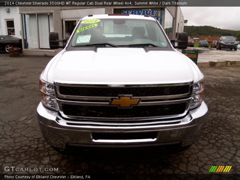 Summit White / Dark Titanium 2014 Chevrolet Silverado 3500HD WT Regular Cab Dual Rear Wheel 4x4
