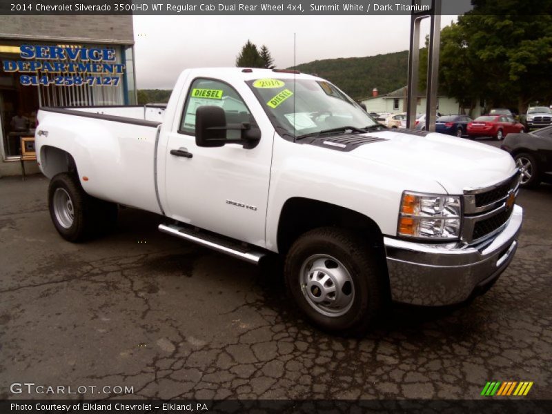 Summit White / Dark Titanium 2014 Chevrolet Silverado 3500HD WT Regular Cab Dual Rear Wheel 4x4