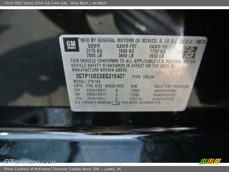 Onyx Black / Jet Black 2014 GMC Sierra 1500 SLE Crew Cab
