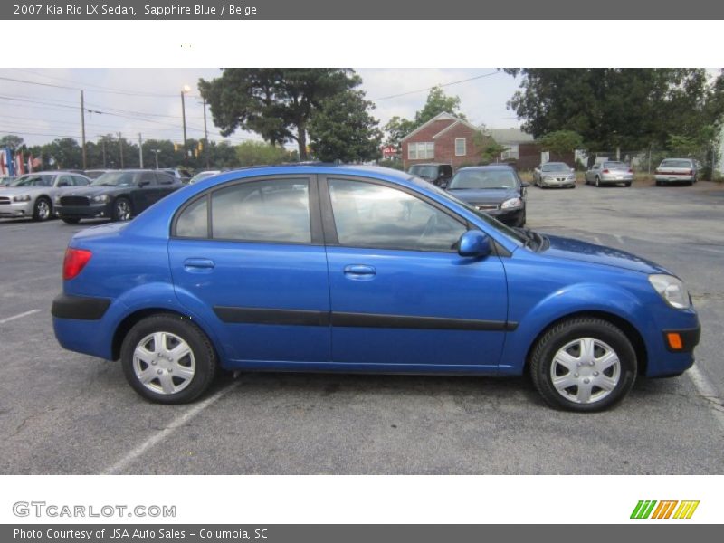 Sapphire Blue / Beige 2007 Kia Rio LX Sedan