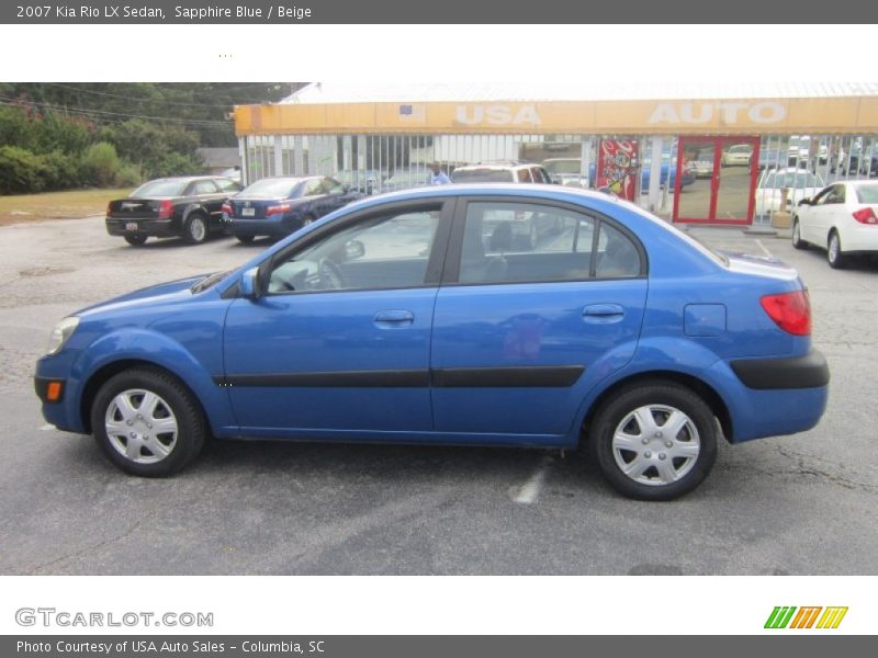 Sapphire Blue / Beige 2007 Kia Rio LX Sedan