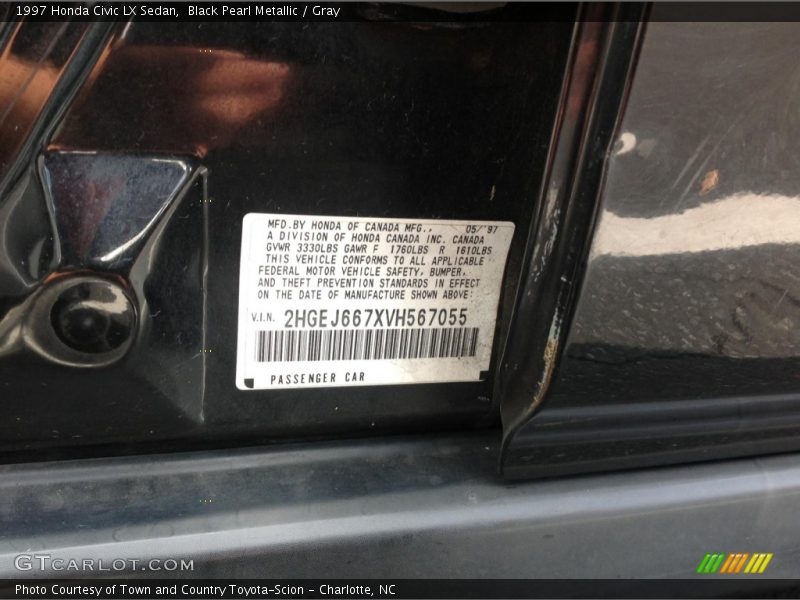 Black Pearl Metallic / Gray 1997 Honda Civic LX Sedan