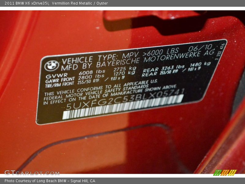Vermillion Red Metallic / Oyster 2011 BMW X6 xDrive35i