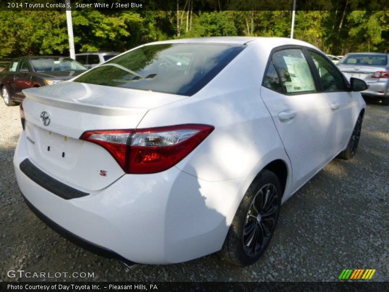 Super White / Steel Blue 2014 Toyota Corolla S