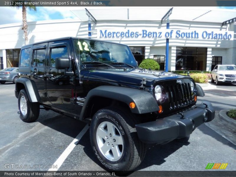 Black / Black 2012 Jeep Wrangler Unlimited Sport S 4x4