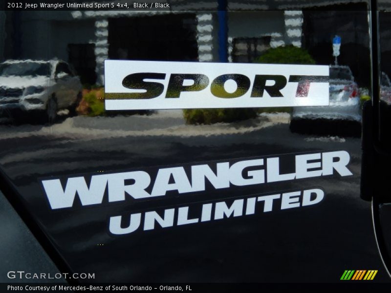 Black / Black 2012 Jeep Wrangler Unlimited Sport S 4x4