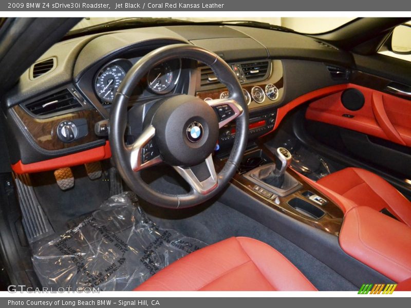 Jet Black / Coral Red Kansas Leather 2009 BMW Z4 sDrive30i Roadster