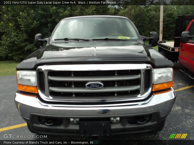 Black / Medium Parchment 2001 Ford F250 Super Duty Lariat Super Crew 4x4