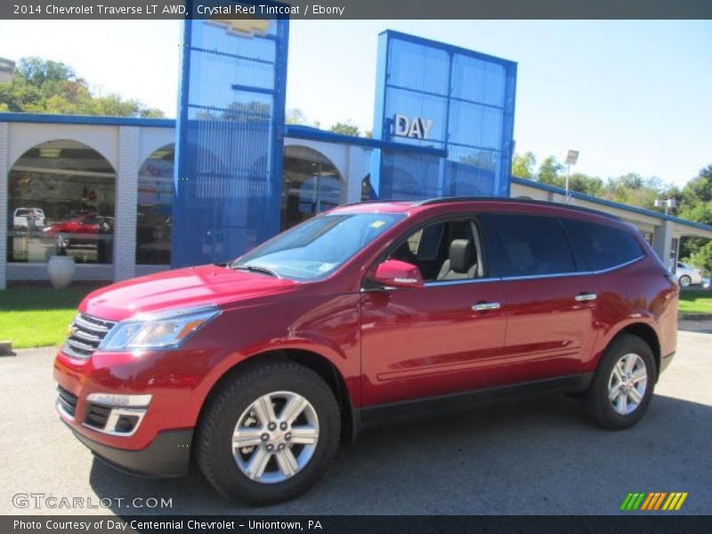 Crystal Red Tintcoat / Ebony 2014 Chevrolet Traverse LT AWD