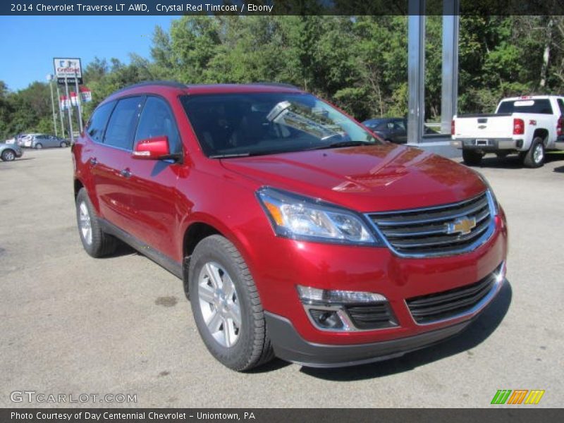 Crystal Red Tintcoat / Ebony 2014 Chevrolet Traverse LT AWD