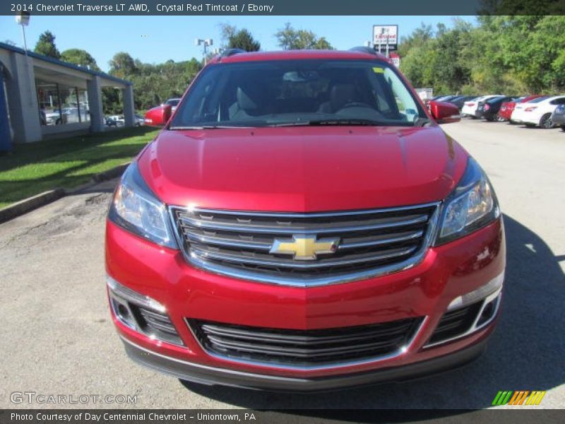 Crystal Red Tintcoat / Ebony 2014 Chevrolet Traverse LT AWD