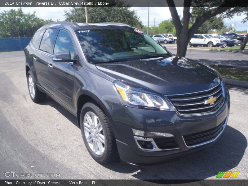 Cyber Grey Metallic / Ebony 2014 Chevrolet Traverse LT