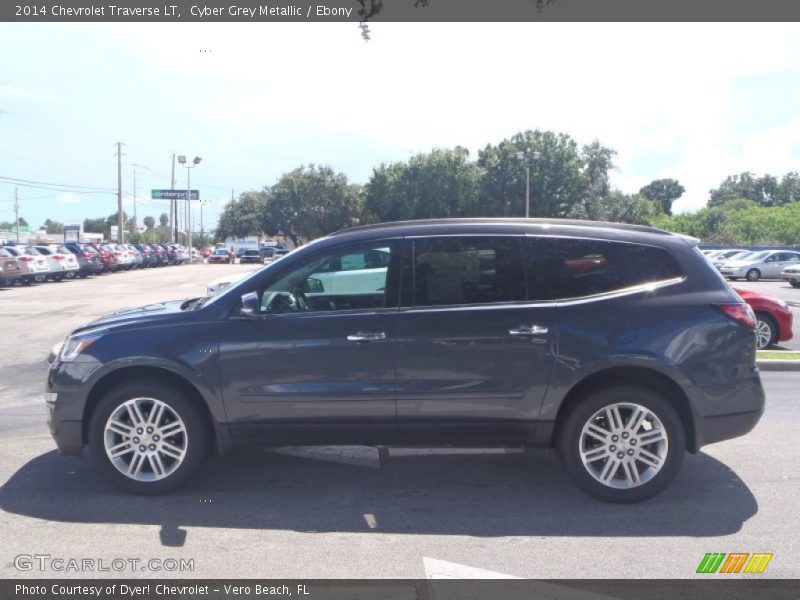 Cyber Grey Metallic / Ebony 2014 Chevrolet Traverse LT