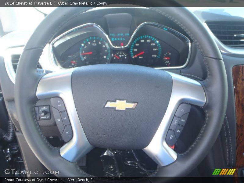 Cyber Grey Metallic / Ebony 2014 Chevrolet Traverse LT