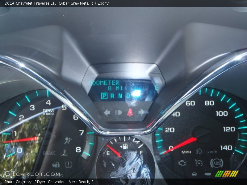 Cyber Grey Metallic / Ebony 2014 Chevrolet Traverse LT