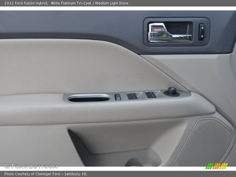 White Platinum Tri-Coat / Medium Light Stone 2012 Ford Fusion Hybrid