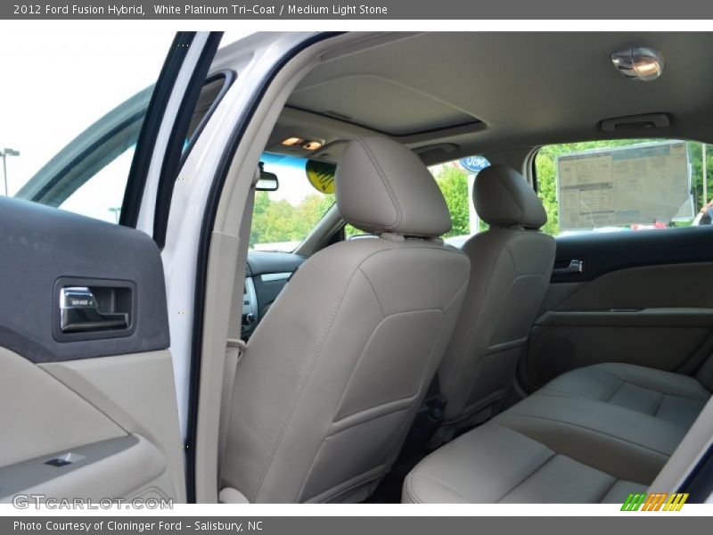 White Platinum Tri-Coat / Medium Light Stone 2012 Ford Fusion Hybrid