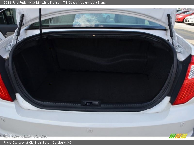 White Platinum Tri-Coat / Medium Light Stone 2012 Ford Fusion Hybrid
