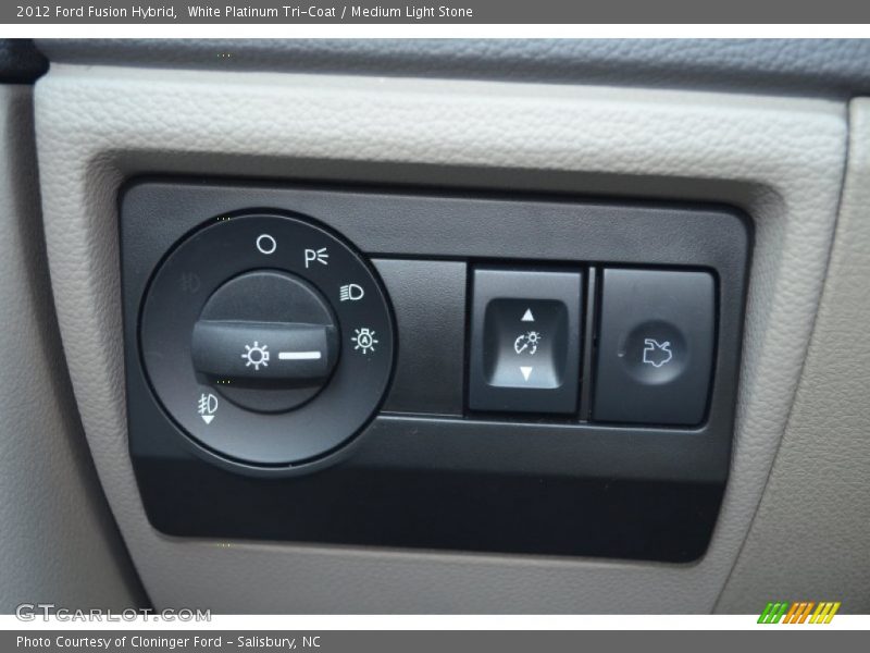 White Platinum Tri-Coat / Medium Light Stone 2012 Ford Fusion Hybrid