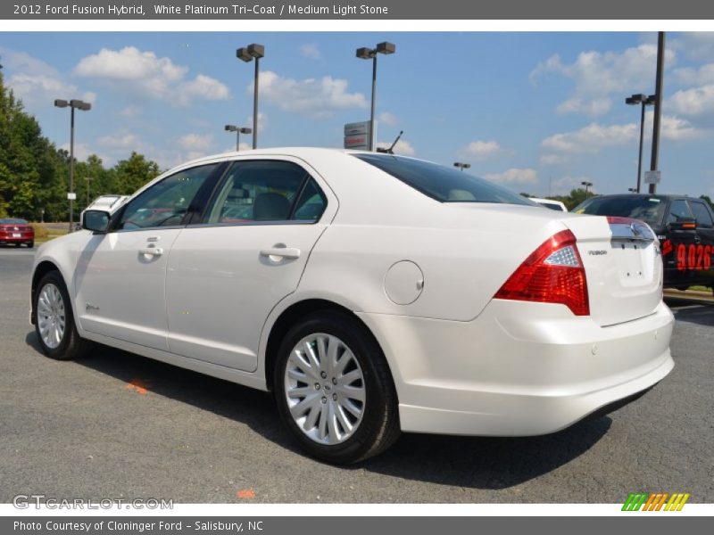 White Platinum Tri-Coat / Medium Light Stone 2012 Ford Fusion Hybrid