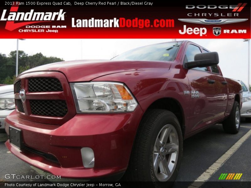 Deep Cherry Red Pearl / Black/Diesel Gray 2013 Ram 1500 Express Quad Cab