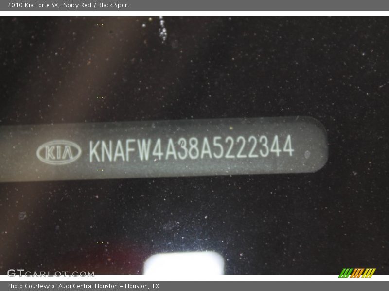 Spicy Red / Black Sport 2010 Kia Forte SX