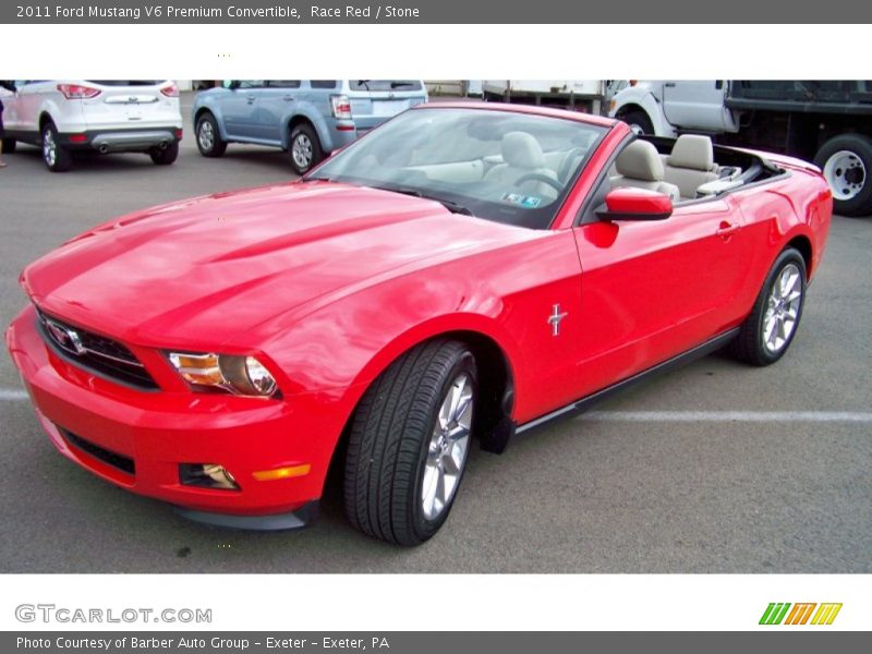 Race Red / Stone 2011 Ford Mustang V6 Premium Convertible