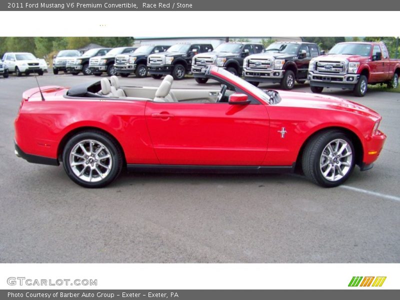 Race Red / Stone 2011 Ford Mustang V6 Premium Convertible