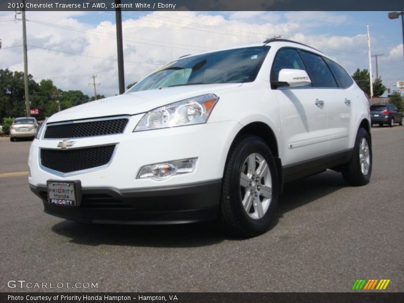 Summit White / Ebony 2010 Chevrolet Traverse LT AWD
