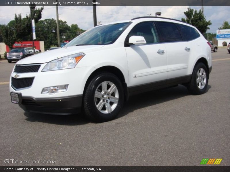 Summit White / Ebony 2010 Chevrolet Traverse LT AWD