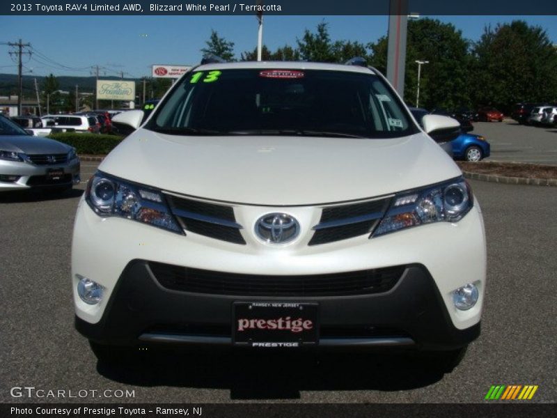 Blizzard White Pearl / Terracotta 2013 Toyota RAV4 Limited AWD