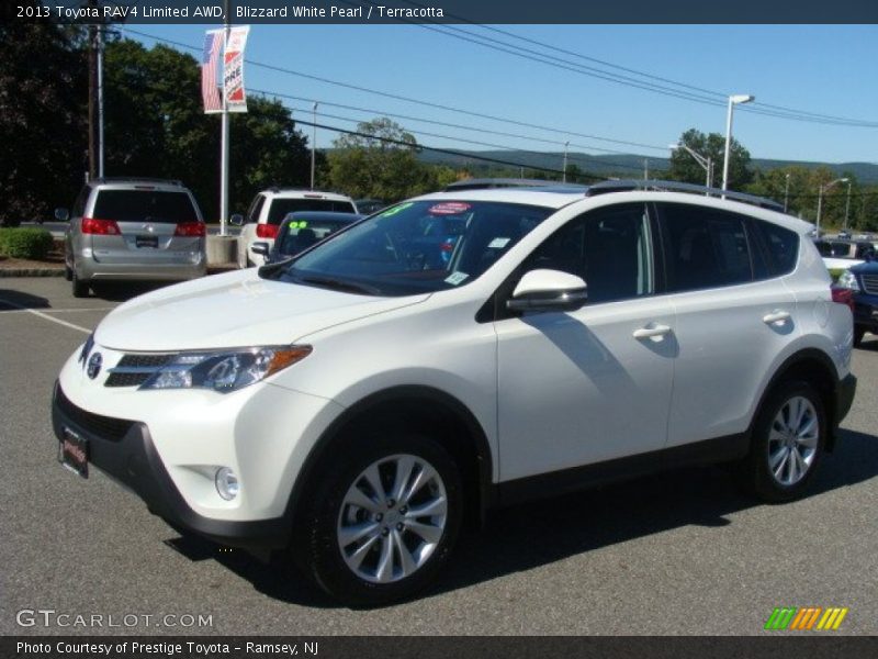 Blizzard White Pearl / Terracotta 2013 Toyota RAV4 Limited AWD