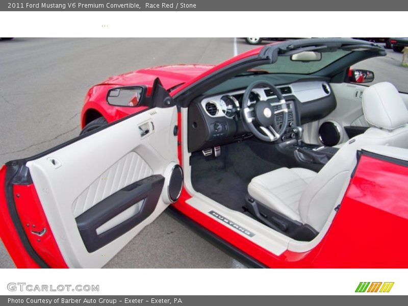 Race Red / Stone 2011 Ford Mustang V6 Premium Convertible