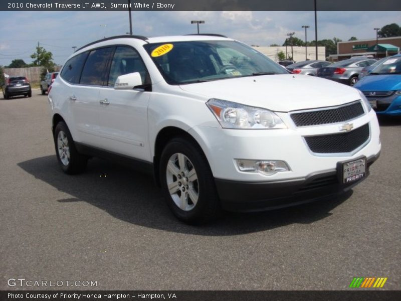 Summit White / Ebony 2010 Chevrolet Traverse LT AWD