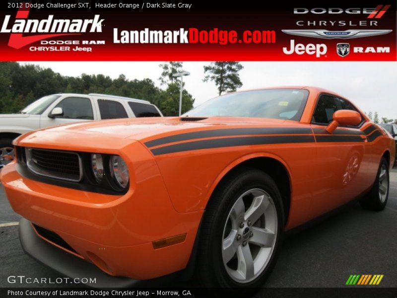 Header Orange / Dark Slate Gray 2012 Dodge Challenger SXT