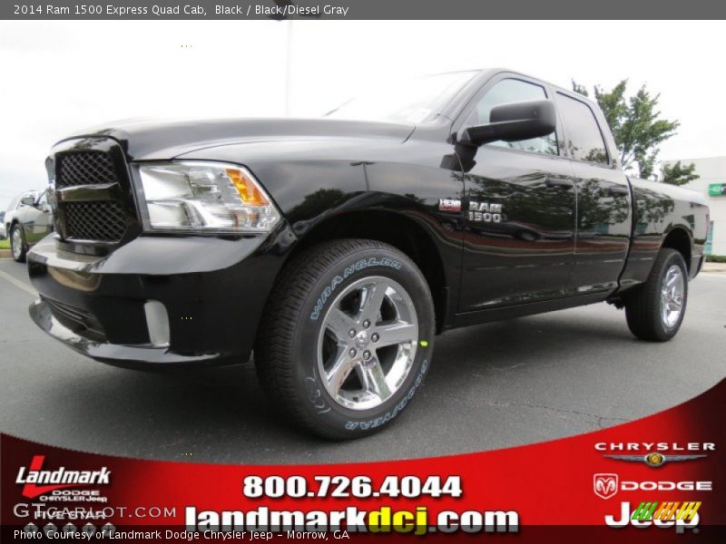 Black / Black/Diesel Gray 2014 Ram 1500 Express Quad Cab