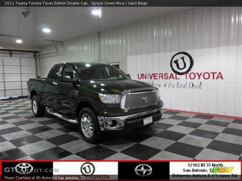 Spruce Green Mica / Sand Beige 2011 Toyota Tundra Texas Edition Double Cab