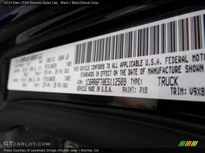 2014 1500 Express Quad Cab Black Color Code PX8