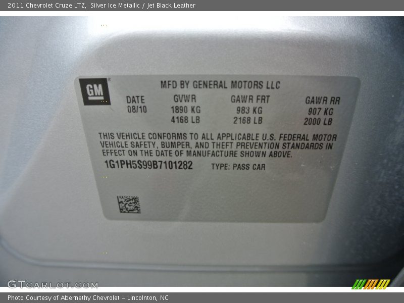 Silver Ice Metallic / Jet Black Leather 2011 Chevrolet Cruze LTZ