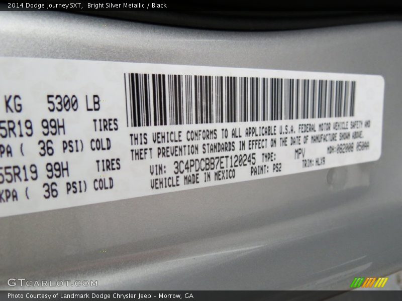 Bright Silver Metallic / Black 2014 Dodge Journey SXT